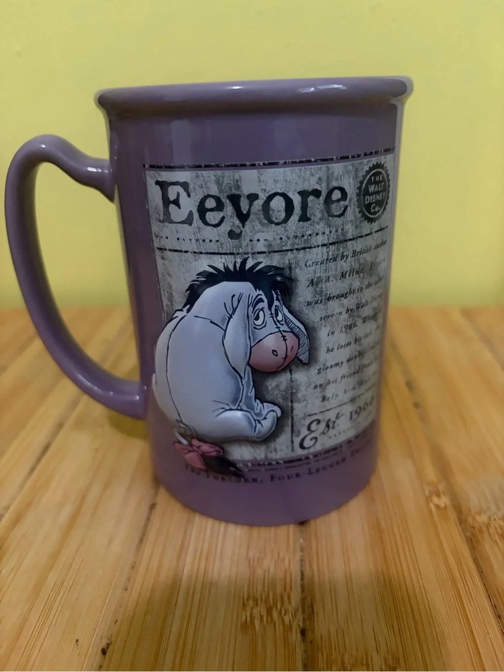 Disney Eeyore Lavender Ceramic Mug with Character Graphic